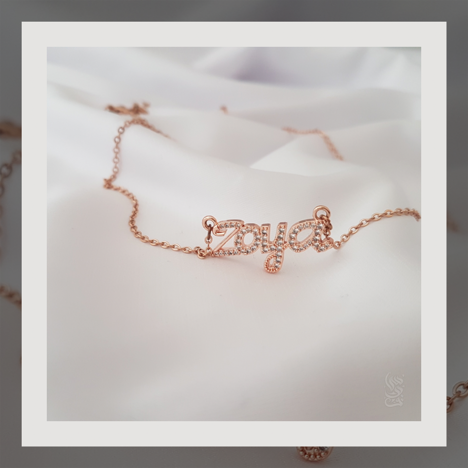Personalised Arabic Name With Zirconia Crystals