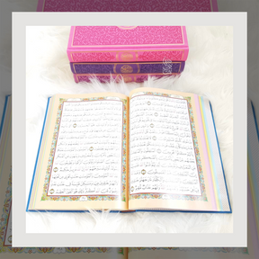 Uthmani Hafs Script - Large with Single Gold Design (Rainbow Quran)